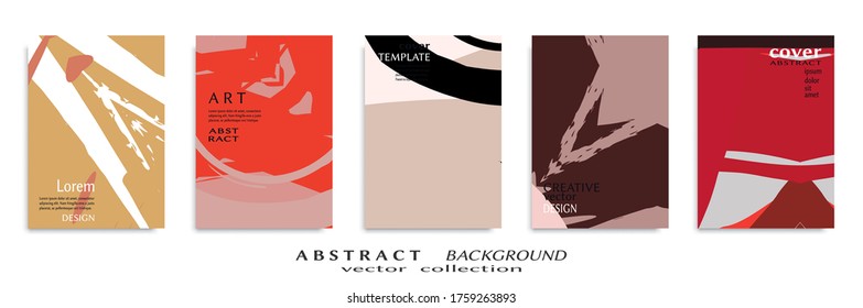 Conjunto de fondo abstracto, textura gruesa. Arte minimalista, estilo de pinceladas. Diseño para tarjeta, folleto, idea de banner, portada de libro, folleto, hoja de volante a4. Página de conjunto, plantilla de encabezado web.