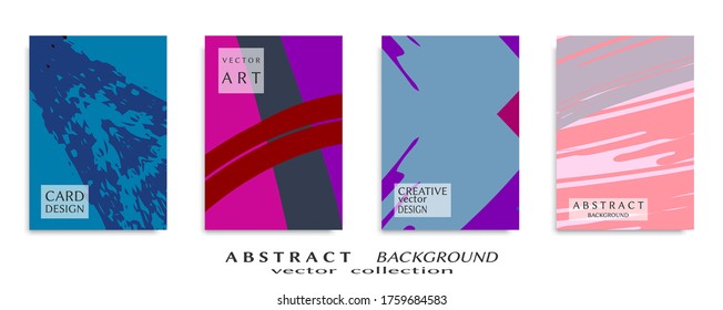 Conjunto de fondo abstracto, textura gruesa. Arte minimalista, estilo de pinceladas. Diseño para tarjeta, folleto, idea de banner, portada de libro, folleto, hoja de volante a4. Página de conjunto, plantilla de encabezado web.