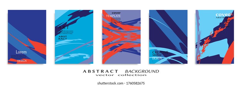 Conjunto de fondo abstracto, textura gruesa. Arte minimalista, estilo de pinceladas. Diseño para tarjeta, folleto, idea de banner, portada de libro, folleto, hoja de volante a4. Página de conjunto, plantilla de encabezado web.