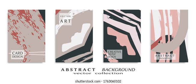 Conjunto de fondo abstracto, textura gruesa. Arte minimalista, estilo de pinceladas. Diseño para tarjeta, folleto, idea de banner, portada de libro, folleto, hoja de volante a4. Página de conjunto, plantilla de encabezado web.
