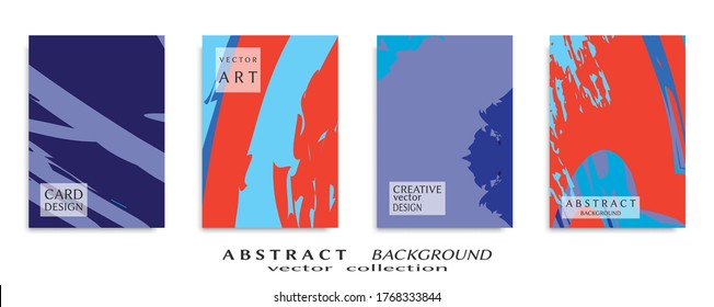 Conjunto de fondo abstracto, textura gruesa. Arte minimalista, estilo de pinceladas. Diseño para tarjeta, folleto, idea de banner, portada de libro, folleto, hoja de volante a4. Página de conjunto, plantilla de encabezado web.