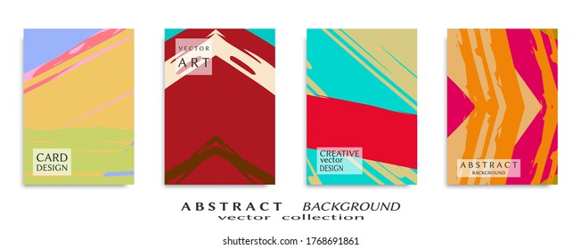 Abstract backgrouns set, grunge texture. Minimalistic art, brush strokes style. Design for card, brochure, banner idea, book cover, booklet print, flyer sheet a4. Collage page, web header template.