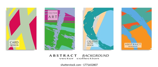 Conjunto de fondo abstracto, textura gruesa. Arte minimalista, estilo de pinceladas. Diseño para tarjeta, folleto, idea de banner, portada de libro, folleto, hoja de volante a4. Página de conjunto, plantilla de encabezado web.