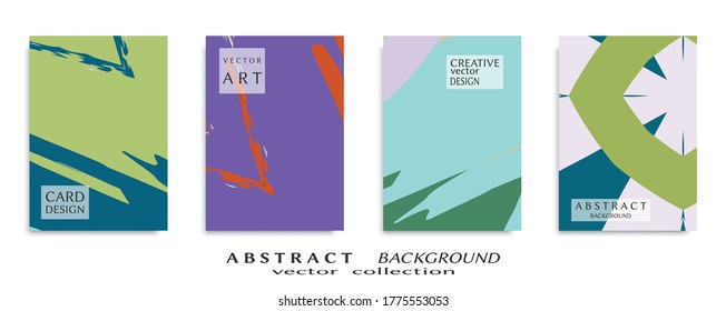 Conjunto de fondo abstracto, textura gruesa. Arte minimalista, estilo de pinceladas. Diseño para tarjeta, folleto, idea de banner, portada de libro, folleto, hoja de volante a4. Página de conjunto, plantilla de encabezado web.