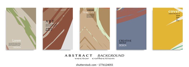 Conjunto de fondo abstracto, textura gruesa. Arte minimalista, estilo de pinceladas. Diseño para tarjeta, folleto, idea de banner, portada de libro, folleto, hoja de volante a4. Página de conjunto, plantilla de encabezado web.