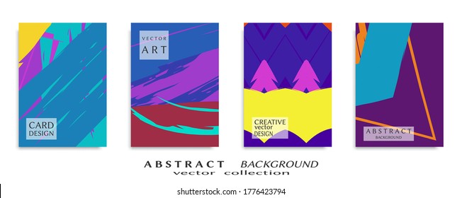 Conjunto de fondo abstracto, textura gruesa. Arte minimalista, estilo de pinceladas. Diseño para tarjeta, folleto, idea de banner, portada de libro, folleto, hoja de volante a4. Página de conjunto, plantilla de encabezado web.