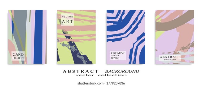 Conjunto de fondo abstracto, textura gruesa. Arte minimalista, estilo de pinceladas. Diseño para tarjeta, folleto, idea de banner, portada de libro, folleto, hoja de volante a4. Página de conjunto, plantilla de encabezado web.