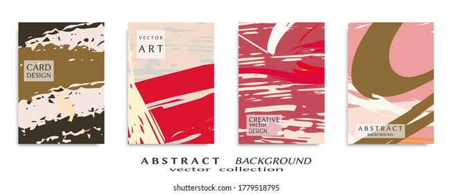 Conjunto de fondo abstracto, textura gruesa. Arte minimalista, estilo de pinceladas. Diseño para tarjeta, folleto, idea de banner, portada de libro, folleto, hoja de volante a4. Página de conjunto, plantilla de encabezado web.