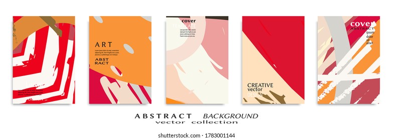 Conjunto de fondo abstracto, textura gruesa. Arte minimalista, estilo de pinceladas. Diseño para tarjeta, folleto, idea de banner, portada de libro, folleto, hoja de volante a4. Página de conjunto, plantilla de encabezado web.
