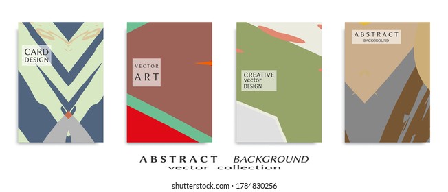 Conjunto de fondo abstracto, textura gruesa. Arte minimalista, estilo de pinceladas. Diseño para tarjeta, folleto, idea de banner, portada de libro, folleto, hoja de volante a4. Página de conjunto, plantilla de encabezado web.