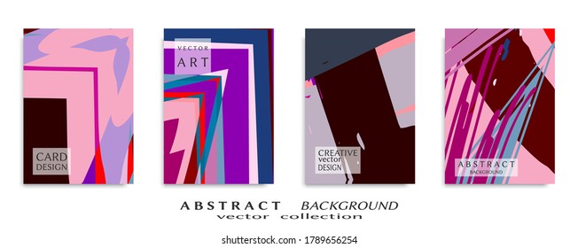 Abstract backgrouns set, grunge texture. Minimalistic art, brush strokes style. Design for card, brochure, banner idea, book cover, booklet print, flyer sheet a4. Collage page, web header template.