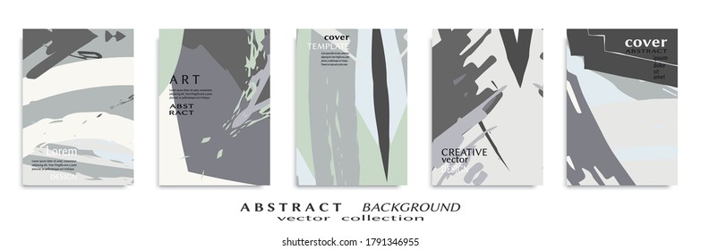 Conjunto de fondo abstracto, textura gruesa. Arte minimalista, estilo de pinceladas. Diseño para tarjeta, folleto, idea de banner, portada de libro, folleto, hoja de volante a4. Página de conjunto, plantilla de encabezado web.
