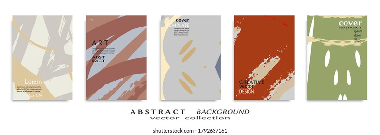 Conjunto de fondo abstracto, textura gruesa. Arte minimalista, estilo de pinceladas. Diseño para tarjeta, folleto, idea de banner, portada de libro, folleto, hoja de volante a4. Página de conjunto, plantilla de encabezado web.