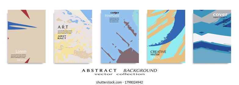 Conjunto de fondo abstracto, textura gruesa. Arte minimalista, estilo de pinceladas. Diseño para tarjeta, folleto, idea de banner, portada de libro, folleto, hoja de volante a4. Página de conjunto, plantilla de encabezado web.