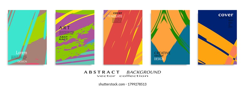 Conjunto de fondo abstracto, textura gruesa. Arte minimalista, estilo de pinceladas. Diseño para tarjeta, folleto, idea de banner, portada de libro, folleto, hoja de volante a4. Página de conjunto, plantilla de encabezado web.