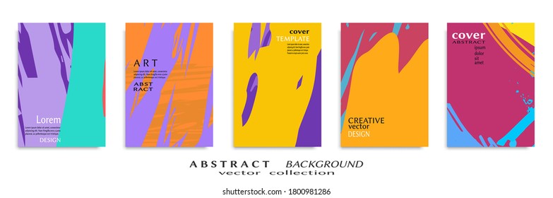 Conjunto de fondo abstracto, textura gruesa. Arte minimalista, estilo de pinceladas. Diseño para tarjeta, folleto, idea de banner, portada de libro, folleto, hoja de volante a4. Página de conjunto, plantilla de encabezado web.