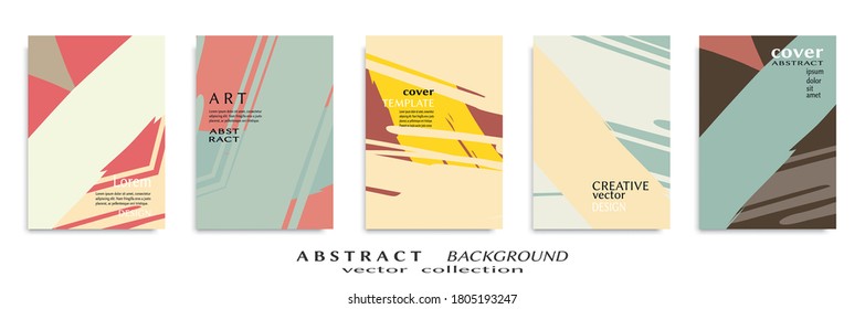 Conjunto de fondo abstracto, textura gruesa. Arte minimalista, estilo de pinceladas. Diseño para tarjeta, folleto, idea de banner, portada de libro, folleto, hoja de volante a4. Página de conjunto, plantilla de encabezado web.