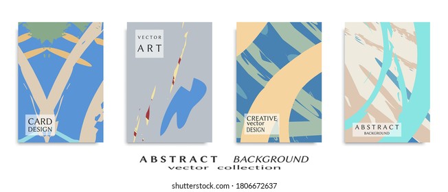 Conjunto de fondo abstracto, textura gruesa. Arte minimalista, estilo de pinceladas. Diseño para tarjeta, folleto, idea de banner, portada de libro, folleto, hoja de volante a4. Página de conjunto, plantilla de encabezado web.