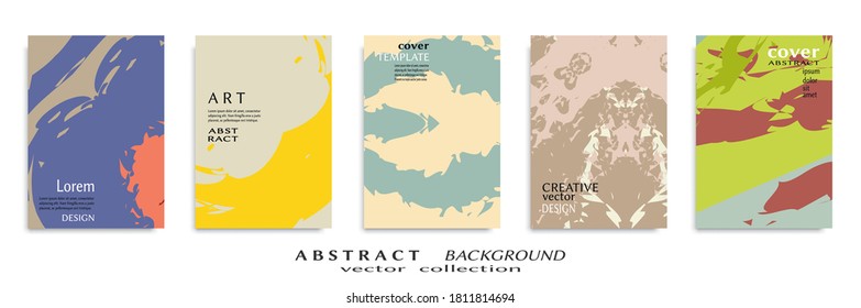Conjunto de fondo abstracto, textura gruesa. Arte minimalista, estilo de pinceladas. Diseño para tarjeta, folleto, idea de banner, portada de libro, folleto, hoja de volante a4. Página de conjunto, plantilla de encabezado web.