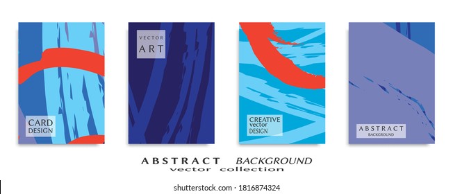 Conjunto de fondo abstracto, textura gruesa. Arte minimalista, estilo de pinceladas. Diseño para tarjeta, folleto, idea de banner, portada de libro, folleto, hoja de volante a4. Página de conjunto, plantilla de encabezado web.