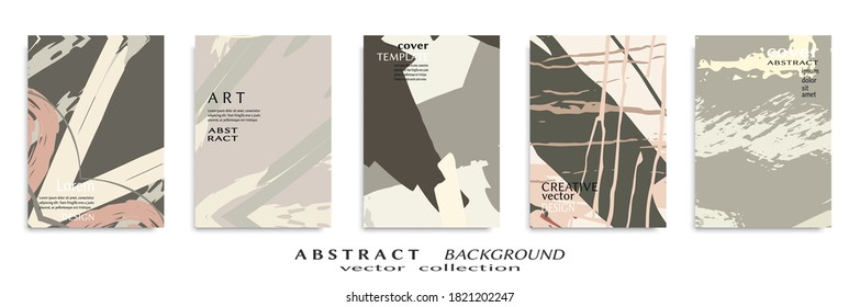 Conjunto de fondo abstracto, textura gruesa. Arte minimalista, estilo de pinceladas. Diseño para tarjeta, folleto, idea de banner, portada de libro, folleto, hoja de volante a4. Página de conjunto, plantilla de encabezado web.
