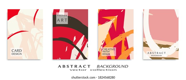 Conjunto de fondo abstracto, textura gruesa. Arte minimalista, estilo de pinceladas. Diseño para tarjeta, folleto, idea de banner, portada de libro, folleto, hoja de volante a4. Página de conjunto, plantilla de encabezado web.