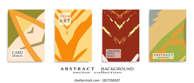 Abstract backgrouns set, grunge texture. Minimalistic art, brush strokes style. Design for card, brochure, banner idea, book cover, booklet print, flyer sheet a4. Collage page, web header template.