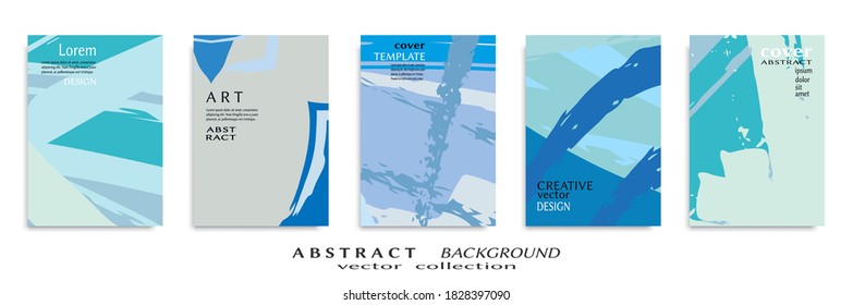 Conjunto de fondo abstracto, textura gruesa. Arte minimalista, estilo de pinceladas. Diseño para tarjeta, folleto, idea de banner, portada de libro, folleto, hoja de volante a4. Página de conjunto, plantilla de encabezado web.
