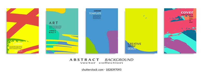 Conjunto de fondo abstracto, textura gruesa. Arte minimalista, estilo de pinceladas. Diseño para tarjeta, folleto, idea de banner, portada de libro, folleto, hoja de volante a4. Página de conjunto, plantilla de encabezado web.