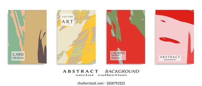Conjunto de fondo abstracto, textura gruesa. Arte minimalista, estilo de pinceladas. Diseño para tarjeta, folleto, idea de banner, portada de libro, folleto, hoja de volante a4. Página de conjunto, plantilla de encabezado web.