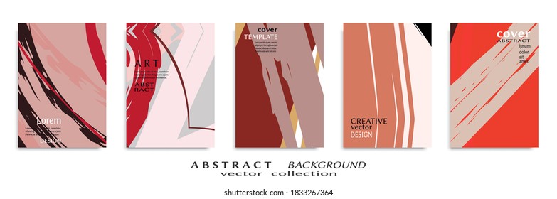 Conjunto de fondo abstracto, textura gruesa. Arte minimalista, estilo de pinceladas. Diseño para tarjeta, folleto, idea de banner, portada de libro, folleto, hoja de volante a4. Página de conjunto, plantilla de encabezado web.