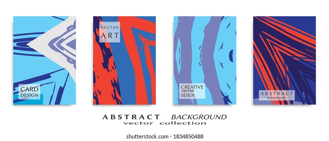 Abstract backgrouns set, grunge texture. Minimalistic art, brush strokes style. Design for card, brochure, banner idea, book cover, booklet print, flyer sheet a4. Collage page, web header template.