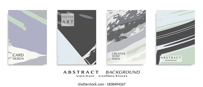 Conjunto de fondo abstracto, textura gruesa. Arte minimalista, estilo de pinceladas. Diseño para tarjeta, folleto, idea de banner, portada de libro, folleto, hoja de volante a4. Página de conjunto, plantilla de encabezado web.