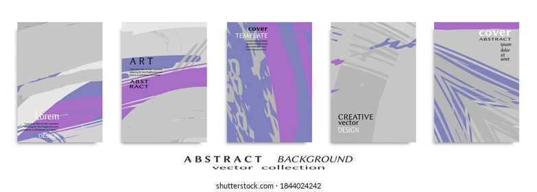 Abstract backgrouns set, grunge texture. Minimalistic art, brush strokes style. Design for card, brochure, banner idea, book cover, booklet print, flyer sheet a4. Collage page, web header template.