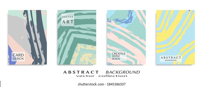 Conjunto de fondo abstracto, textura gruesa. Arte minimalista, estilo de pinceladas. Diseño para tarjeta, folleto, idea de banner, portada de libro, folleto, hoja de volante a4. Página de conjunto, plantilla de encabezado web.