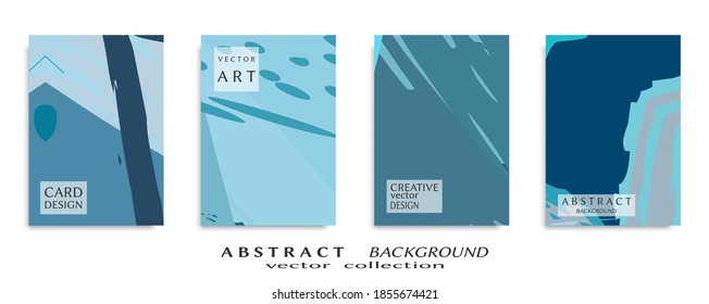 Abstract backgrouns set, grunge texture. Minimalistic art, brush strokes style. Design for card, brochure, banner idea, book cover, booklet print, flyer sheet a4. Collage page, web header template.