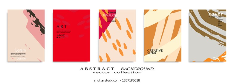 Conjunto de fondo abstracto, textura gruesa. Arte minimalista, estilo de pinceladas. Diseño para tarjeta, folleto, idea de banner, portada de libro, folleto, hoja de volante a4. Página de conjunto, plantilla de encabezado web.