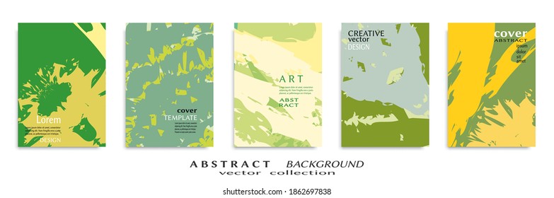 Conjunto de fondo abstracto, textura gruesa. Arte minimalista, estilo de pinceladas. Diseño para tarjeta, folleto, idea de banner, portada de libro, folleto, hoja de volante a4. Página de conjunto, plantilla de encabezado web.
