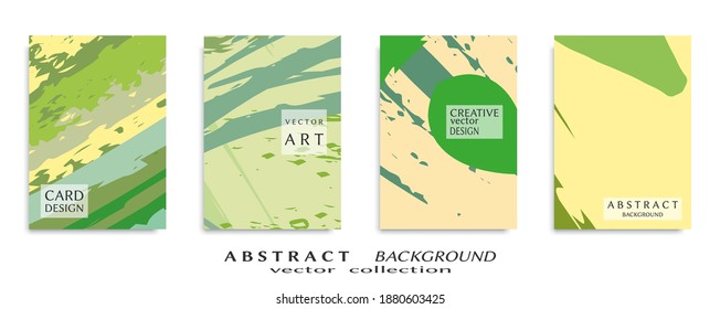 Abstract backgrouns set, grunge texture. Minimalistic art, brush strokes style. Design for card, brochure, banner idea, book cover, booklet print, flyer sheet a4. Collage page, web header template.