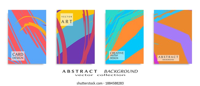 Conjunto de fondo abstracto, textura gruesa. Arte minimalista, estilo de pinceladas. Diseño para tarjeta, folleto, idea de banner, portada de libro, folleto, hoja de volante a4. Página de conjunto, plantilla de encabezado web.