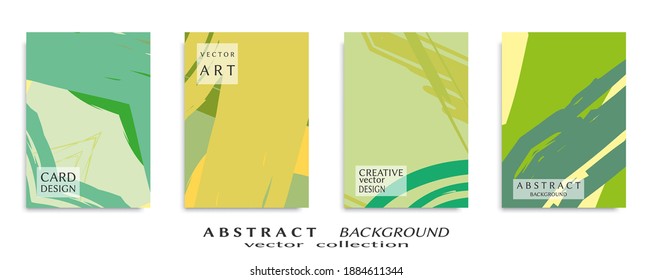 Abstract backgrouns set, grunge texture. Minimalistic art, brush strokes style. Design for card, brochure, banner idea, book cover, booklet print, flyer sheet a4. Collage page, web header template.