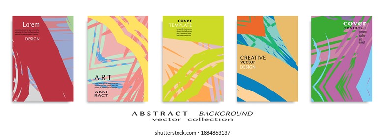 Conjunto de fondo abstracto, textura gruesa. Arte minimalista, estilo de pinceladas. Diseño para tarjeta, folleto, idea de banner, portada de libro, folleto, hoja de volante a4. Página de conjunto, plantilla de encabezado web.