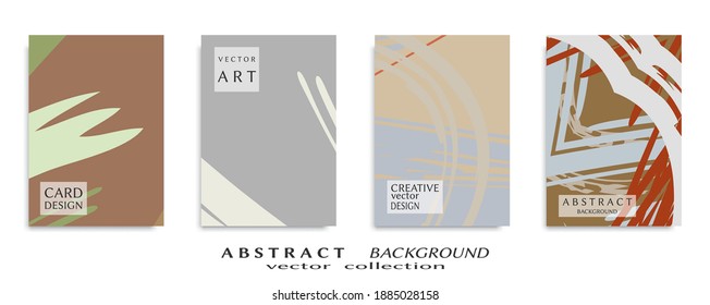 Conjunto de fondo abstracto, textura gruesa. Arte minimalista, estilo de pinceladas. Diseño para tarjeta, folleto, idea de banner, portada de libro, folleto, hoja de volante a4. Página de conjunto, plantilla de encabezado web.