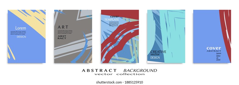 Conjunto de fondo abstracto, textura gruesa. Arte minimalista, estilo de pinceladas. Diseño para tarjeta, folleto, idea de banner, portada de libro, folleto, hoja de volante a4. Página de conjunto, plantilla de encabezado web.