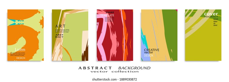 Conjunto de fondo abstracto, textura gruesa. Arte minimalista, estilo de pinceladas. Diseño para tarjeta, folleto, idea de banner, portada de libro, folleto, hoja de volante a4. Página de conjunto, plantilla de encabezado web.