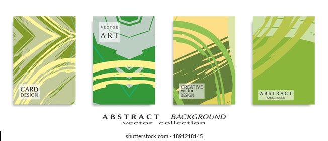 Abstract backgrouns set, grunge texture. Minimalistic art, brush strokes style. Design for card, brochure, banner idea, book cover, booklet print, flyer sheet a4. Collage page, web header template.