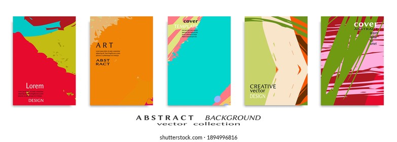 Conjunto de fondo abstracto, textura gruesa. Arte minimalista, estilo de pinceladas. Diseño para tarjeta, folleto, idea de banner, portada de libro, folleto, hoja de volante a4. Página de conjunto, plantilla de encabezado web.