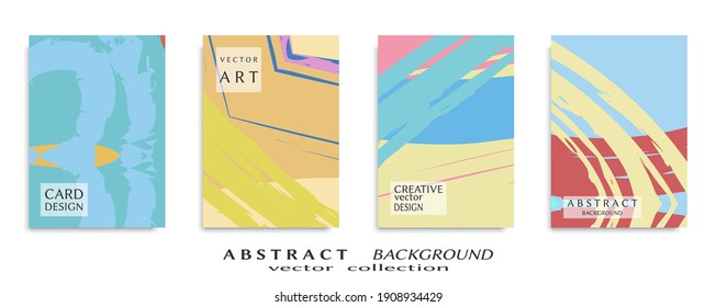 Abstract backgrouns set, grunge texture. Minimalistic art, brush strokes style. Design for card, brochure, banner idea, book cover, booklet print, flyer sheet a4. Collage page, web header template.