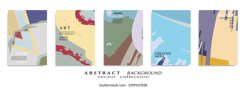 Conjunto de fondo abstracto, textura gruesa. Arte minimalista, estilo de pinceladas. Diseño para tarjeta, folleto, idea de banner, portada de libro, folleto, hoja de volante a4. Página de conjunto, plantilla de encabezado web.