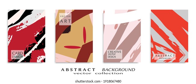 Conjunto de fondo abstracto, textura gruesa. Arte minimalista, estilo de pinceladas. Diseño para tarjeta, folleto, idea de banner, portada de libro, folleto, hoja de volante a4. Página de conjunto, plantilla de encabezado web.